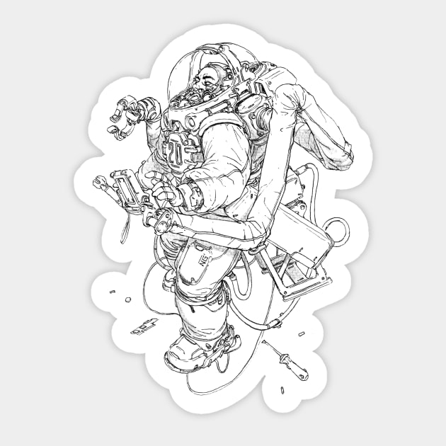 Astronaut (Graphic) Sticker by FUELSTAINS